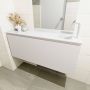 Mondiaz OLAN Toiletmeubel 120x30x40cm met 1 kraangaten 1 lades linen mat Wastafel Lex rechts Solid Surface Wit FK75342635 - Thumbnail 4