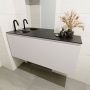 Mondiaz OLAN Toiletmeubel 120x30x40cm met 1 kraangaten 1 lades linen mat Wastafel Lex links Solid Surface Zwart FK75342981 - Thumbnail 4
