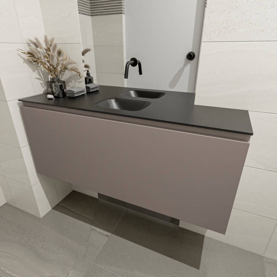 Mondiaz Olan fonteinmeubel 120cm Smoke Lex wastafel Urban midden zonder kraangat