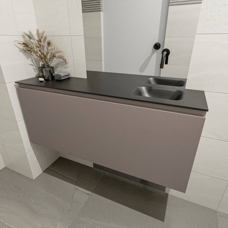 Mondiaz Olan fonteinmeubel 120cm Smoke Lex wastafel Urban rechts zonder kraangat