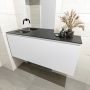 Mondiaz OLAN Toiletmeubel 120x30x40cm met 0 kraangaten 1 lades talc mat Wastafel Lex links Solid Surface Zwart FK75342779 - Thumbnail 4