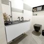 Mondiaz OLAN Toiletmeubel 120x30x40cm met 1 kraangaten 1 lades talc mat Wastafel Lex midden Solid Surface Zwart FK75342776 - Thumbnail 5