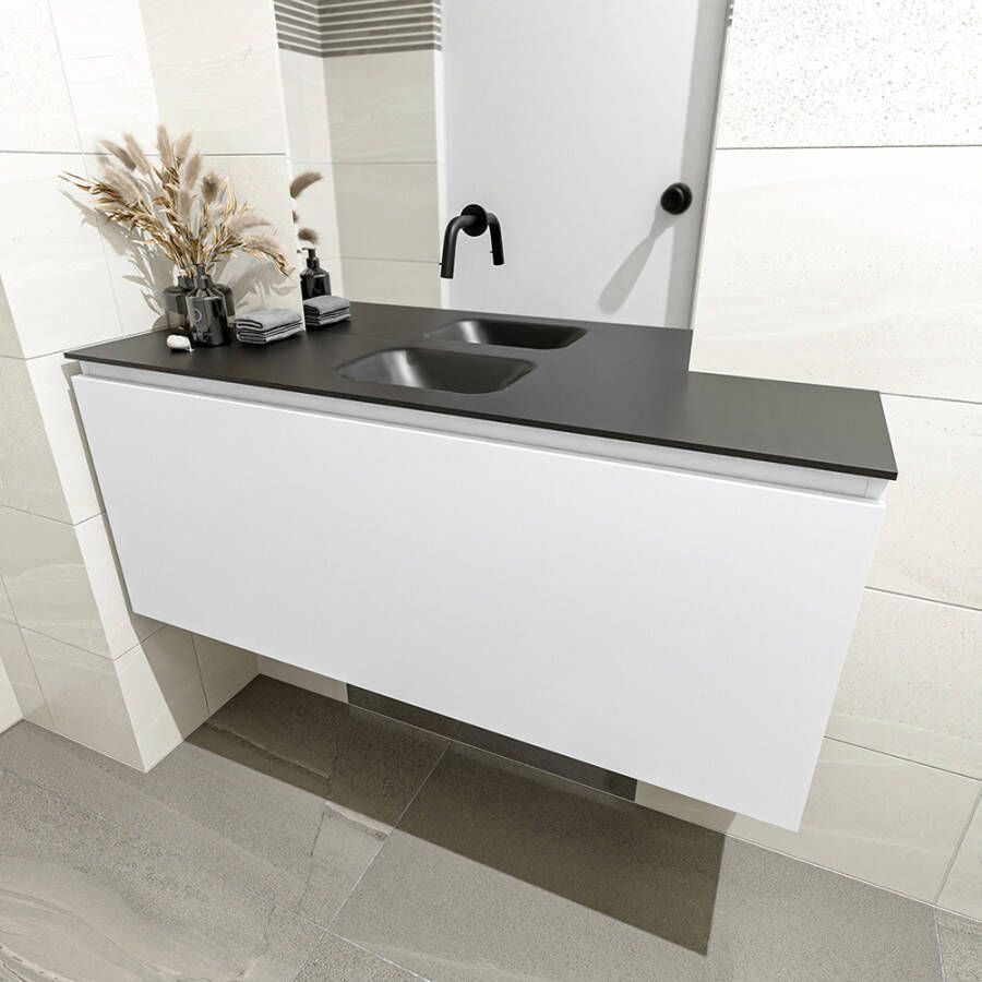 Mondiaz Olan fonteinmeubel 120cm Talc Lex wastafel Urban midden zonder kraangat