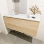 Mondiaz OLAN Toiletmeubel 120x30x40cm met 0 kraangaten 1 lades washed oak mat Wastafel Lex links Solid Surface Wit FK75342692 - Thumbnail 4
