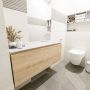 Mondiaz OLAN Toiletmeubel 120x30x40cm met 0 kraangaten 1 lades washed oak mat Wastafel Lex rechts Solid Surface Wit FK75342694 - Thumbnail 5