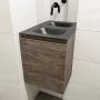 Mondiaz OLAN Toiletmeubel 40x30x40cm met 0 kraangaten 1 lades dark brown mat Wastafel Lex midden Solid Surface Zwart FK75343043 - Thumbnail 4