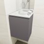 Mondiaz OLAN Toiletmeubel 40x30x40cm met 0 kraangaten 1 lades dark grey mat Wastafel Lex links Solid Surface Wit FK75342465 - Thumbnail 4