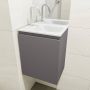 Mondiaz OLAN Toiletmeubel 40x30x40cm met 1 kraangaten 1 lades dark grey mat Wastafel Lex rechts Solid Surface Wit FK75342466 - Thumbnail 4