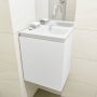 Mondiaz OLAN Toiletmeubel 40x30x40cm met 0 kraangaten 1 lades talc mat Wastafel Lex rechts Solid Surface Wit FK75342409 - Thumbnail 4