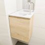 Mondiaz OLAN Toiletmeubel 40x30x40cm met 1 kraangaten 1 lades washed oak mat Wastafel Lex links Solid Surface Wit FK75342667 - Thumbnail 4