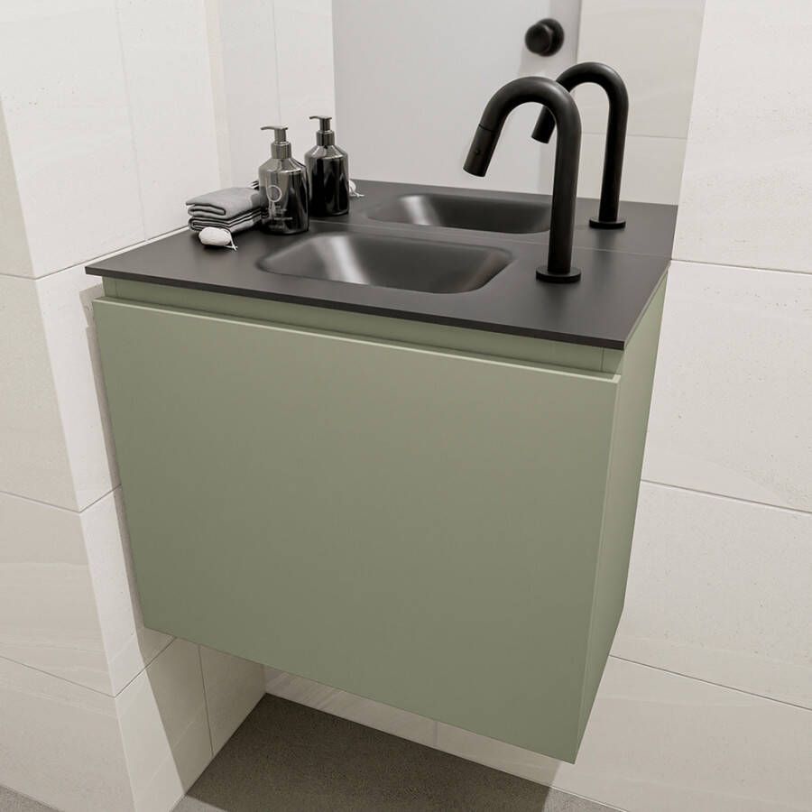 Mondiaz Olan fonteinmeubel 60cm Army Lex wastafel Urban midden met 1 kraangat