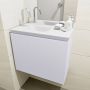 Mondiaz OLAN Toiletmeubel 60x30x40cm met 1 kraangaten 1 lades cale mat Wastafel Lex links Solid Surface Wit FK75342644 - Thumbnail 4