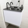 Mondiaz OLAN Toiletmeubel 60x30x40cm met 1 kraangaten 1 lades cale mat Wastafel Lex links Solid Surface Zwart FK75342992 - Thumbnail 4