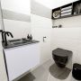 Mondiaz OLAN Toiletmeubel 60x30x40cm met 1 kraangaten 1 lades cale mat Wastafel Lex links Solid Surface Zwart FK75342992 - Thumbnail 5