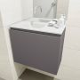 Mondiaz OLAN Toiletmeubel 60x30x40cm met 0 kraangaten 1 lades dark grey mat Wastafel Lex links Solid Surface Wit FK75342471 - Thumbnail 4