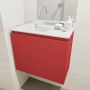 Mondiaz OLAN Toiletmeubel 60x30x40cm met 0 kraangaten 1 lades fire mat Wastafel Lex links Solid Surface Wit FK75342587 - Thumbnail 4