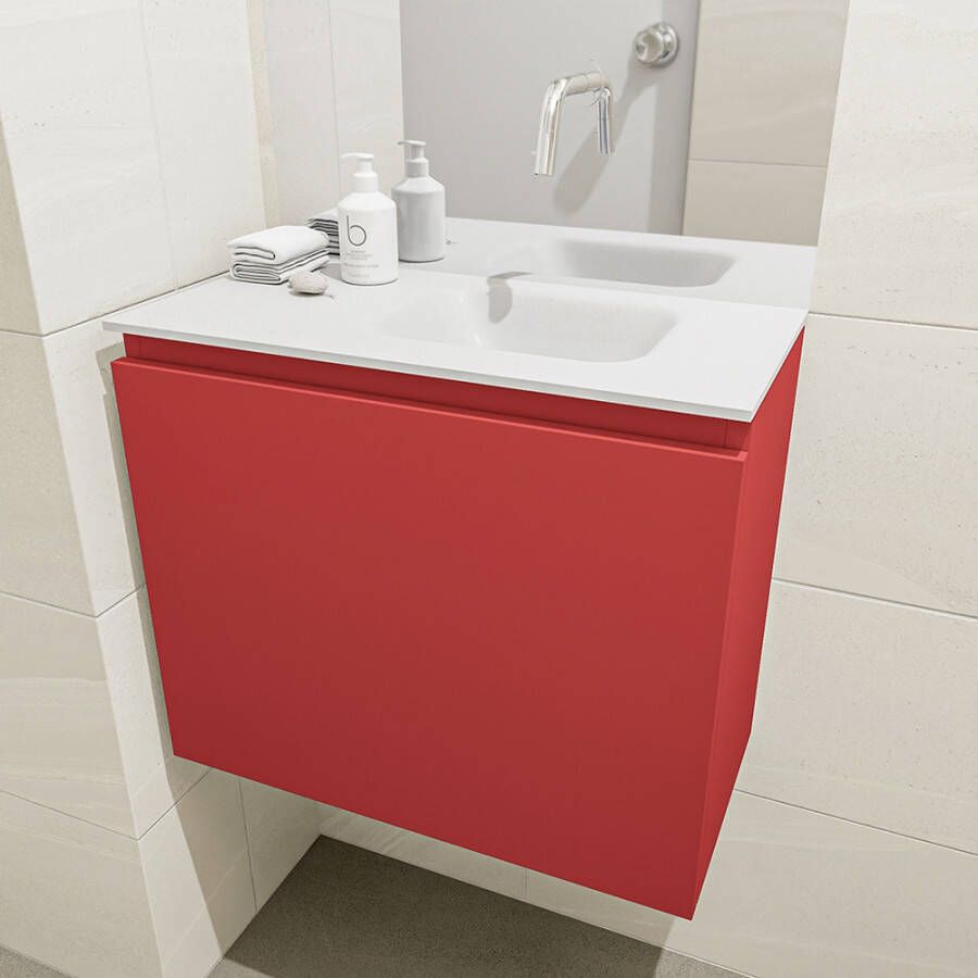 Mondiaz Olan fonteinmeubel 60cm Fire Lex wastafel Talc rechts zonder kraangat