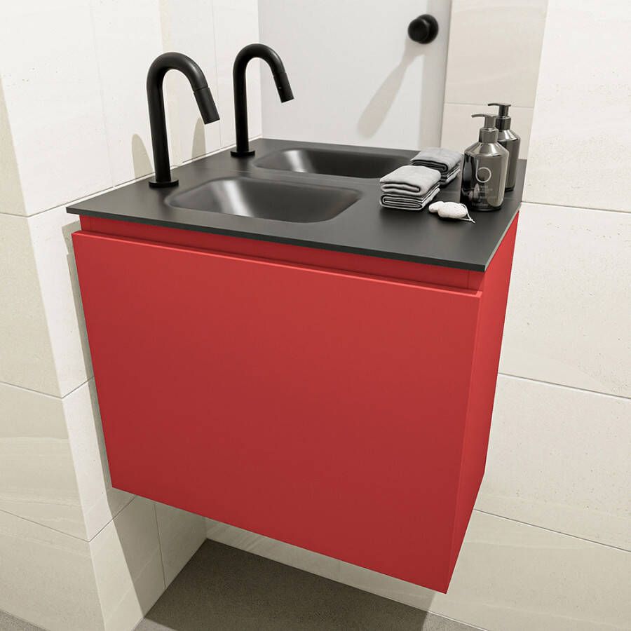 Mondiaz Olan fonteinmeubel 60cm Fire Lex wastafel Urban links met 1 kraangat