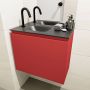 Mondiaz OLAN Toiletmeubel 60x30x40cm met 1 kraangaten 1 lades fire mat Wastafel Lex links Solid Surface Zwart FK75342934 - Thumbnail 4