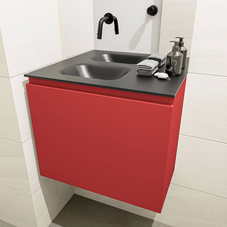 Mondiaz Olan fonteinmeubel 60cm Fire Lex wastafel Urban links zonder kraangat