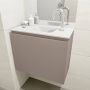 Mondiaz OLAN Toiletmeubel 60x30x40cm met 1 kraangaten 1 lades smoke mat Wastafel Lex midden Solid Surface Wit FK75342497 - Thumbnail 4