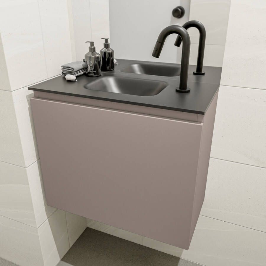 Mondiaz Olan fonteinmeubel 60cm Smoke Lex wastafel Urban midden met 1 kraangat