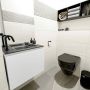 Mondiaz OLAN Toiletmeubel 60x30x40cm met 1 kraangaten 1 lades talc mat Wastafel Lex links Solid Surface Zwart FK75342760 - Thumbnail 5