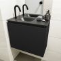 Mondiaz OLAN Toiletmeubel 60x30x40cm met 1 kraangaten 1 lades urban mat Wastafel Lex links Solid Surface Zwart FK75342789 - Thumbnail 4