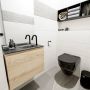 Mondiaz OLAN Toiletmeubel 60x30x40cm met 1 kraangaten 1 lades washed oak mat Wastafel Lex rechts Solid Surface Zwart FK75343023 - Thumbnail 4