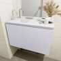 Mondiaz OLAN Toiletmeubel 80x30x40cm met 1 kraangaten 1 lades cale mat Wastafel Lex links Solid Surface Wit FK75342650 - Thumbnail 4