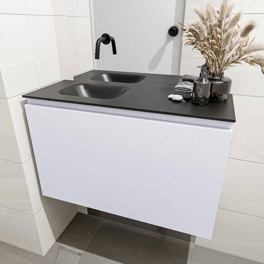 Mondiaz Olan fonteinmeubel 80cm Cale Lex wastafel Urban links zonder kraangat