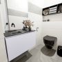 Mondiaz OLAN Toiletmeubel 80x30x40cm met 0 kraangaten 1 lades cale mat Wastafel Lex links Solid Surface Zwart FK75342999 - Thumbnail 5
