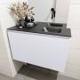 Mondiaz OLAN Toiletmeubel 80x30x40cm met 0 kraangaten 1 lades cale mat Wastafel Lex rechts Solid Surface Zwart FK75343001 - Thumbnail 4