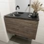 Mondiaz OLAN Toiletmeubel 80x30x40cm met 0 kraangaten 1 lades dark brown mat Wastafel Lex links Solid Surface Zwart FK75343057 - Thumbnail 4
