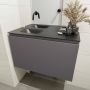 Mondiaz OLAN Toiletmeubel 80x30x40cm met 0 kraangaten 1 lades dark grey mat Wastafel Lex links Solid Surface Zwart FK75342825 - Thumbnail 3