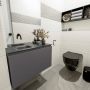 Mondiaz OLAN Toiletmeubel 80x30x40cm met 0 kraangaten 1 lades dark grey mat Wastafel Lex links Solid Surface Zwart FK75342825 - Thumbnail 4