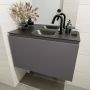 Mondiaz OLAN Toiletmeubel 80x30x40cm met 1 kraangaten 1 lades dark grey mat Wastafel Lex midden Solid Surface Zwart FK75342822 - Thumbnail 4