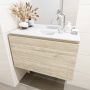 Mondiaz OLAN Toiletmeubel 80x30x40cm met 1 kraangaten 1 lades light brown grey mat Wastafel Lex midden Solid Surface Wit FK75342735 - Thumbnail 4