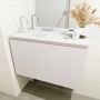 Mondiaz OLAN Toiletmeubel 80x30x40cm met 1 kraangaten 1 lades linen mat Wastafel Lex links Solid Surface Wit FK75342621 - Thumbnail 4