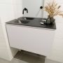 Mondiaz OLAN Toiletmeubel 80x30x40cm met 0 kraangaten 1 lades linen mat Wastafel Lex links Solid Surface Zwart FK75342970 - Thumbnail 4
