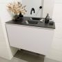Mondiaz OLAN Toiletmeubel 80x30x40cm met 0 kraangaten 1 lades linen mat Wastafel Lex midden Solid Surface Zwart FK75342968 - Thumbnail 4