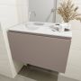 Mondiaz OLAN Toiletmeubel 80x30x40cm met 0 kraangaten 1 lades smoke mat Wastafel Lex links Solid Surface Wit FK75342506 - Thumbnail 4