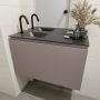 Mondiaz OLAN Toiletmeubel 80x30x40cm met 1 kraangaten 1 lades smoke mat Wastafel Lex links Solid Surface Zwart FK75342853 - Thumbnail 4