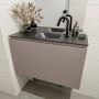 Mondiaz OLAN Toiletmeubel 80x30x40cm met 1 kraangaten 1 lades smoke mat Wastafel Lex midden Solid Surface Zwart FK75342851 - Thumbnail 4