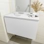 Mondiaz OLAN Toiletmeubel 80x30x40cm met 0 kraangaten 1 lades talc mat Wastafel Lex links Solid Surface Wit FK75342419 - Thumbnail 4