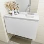 Mondiaz OLAN Toiletmeubel 80x30x40cm met 0 kraangaten 1 lades talc mat Wastafel Lex rechts Solid Surface Wit FK75342421 - Thumbnail 4