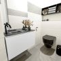 Mondiaz OLAN Toiletmeubel 80x30x40cm met 1 kraangaten 1 lades talc mat Wastafel Lex links Solid Surface Zwart FK75342766 - Thumbnail 5