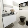 Mondiaz OLAN Toiletmeubel 80x30x40cm met 0 kraangaten 1 lades talc mat Wastafel Lex links Solid Surface Zwart FK75342767 - Thumbnail 5