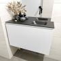 Mondiaz OLAN Toiletmeubel 80x30x40cm met 0 kraangaten 1 lades talc mat Wastafel Lex rechts Solid Surface Zwart FK75342769 - Thumbnail 4