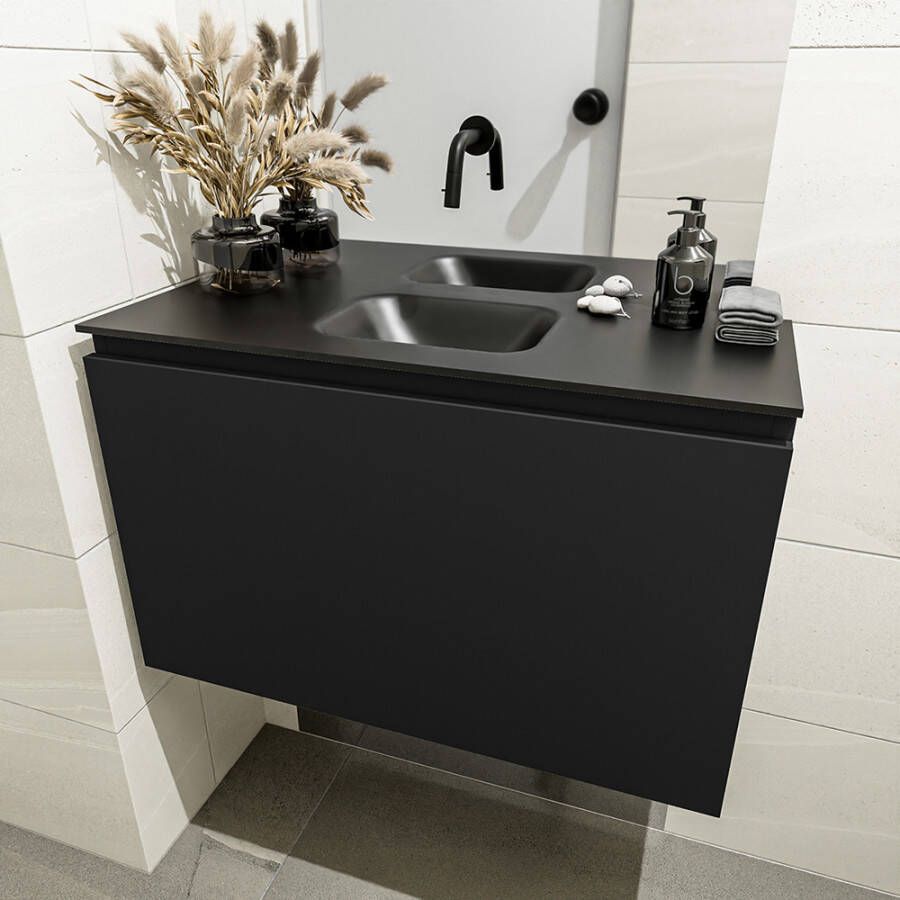 Mondiaz Olan fonteinmeubel 80cm Urban Lex wastafel Urban midden zonder kraangat